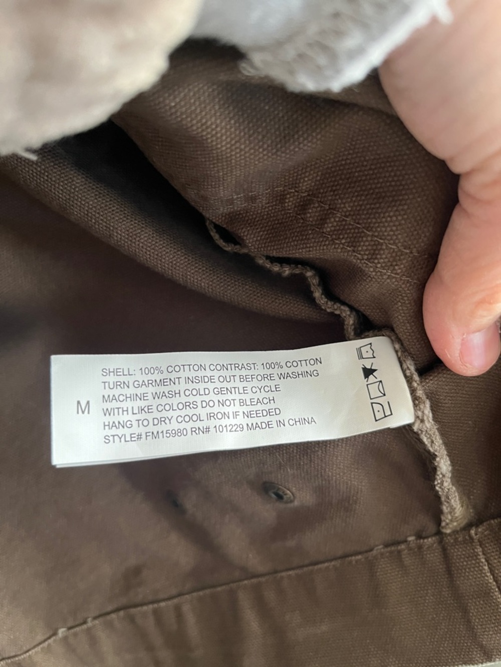 NWT Stoosh Women’s Brown Barn Canvas Work Jacket  Corduroy Collar Chore Medium - Picture 14 of 14